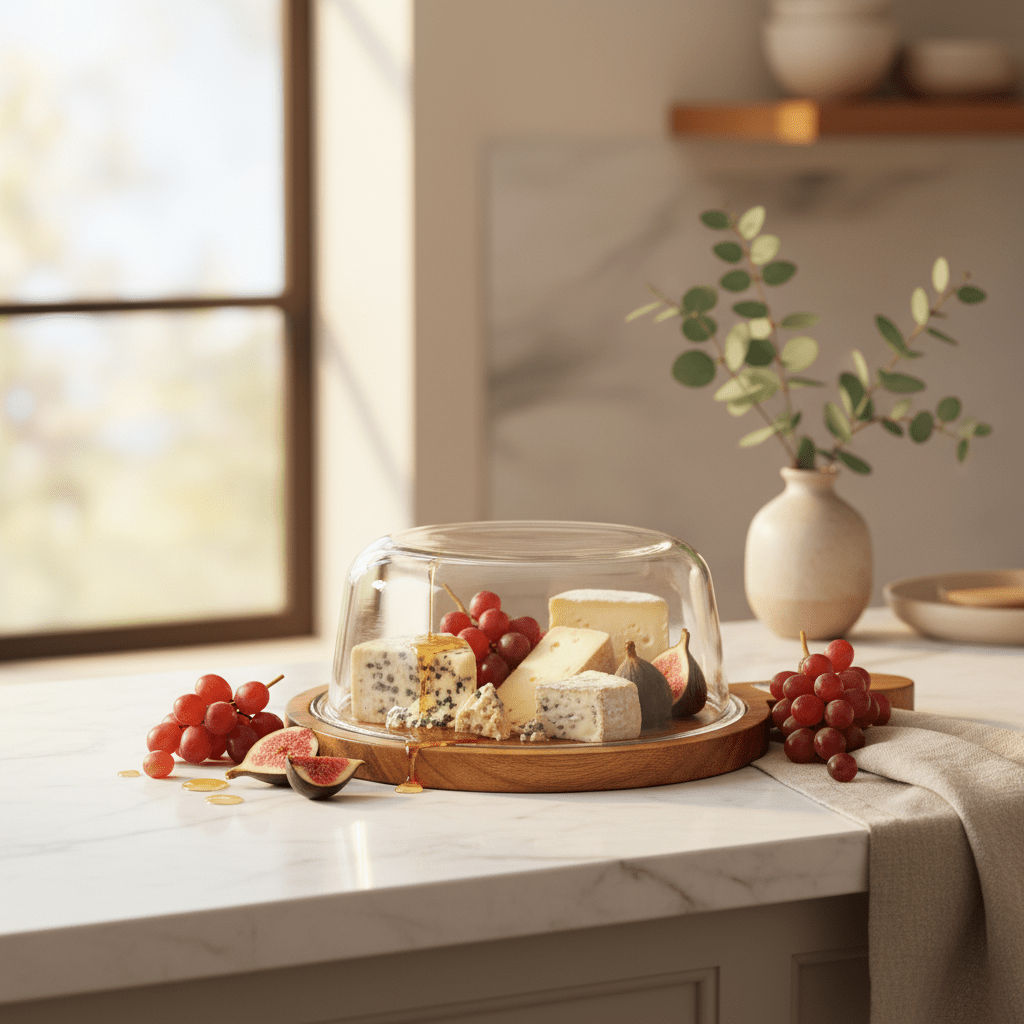 AKDC Round Glass Butter Dish with Wooden Base – Stylish Butter Storage Dish with Durable Wooden Base 17×7.5 cm - Al Kabayel Discount CentreAKDC Round Glass Butter Dish with Wooden Base – Stylish Butter Storage Dish with Durable Wooden Base 17×7.5 cmserving traysAKDCAl Kabayel Discount Centre