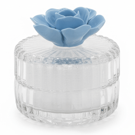AKDC round glass candy jar with flower lid decorative storage container elegant sweet jar 8cm - Al Kabayel Discount CentreAKDC round glass candy jar with flower lid decorative storage container elegant sweet jar 8cmJars & Food SaversAKDCAl Kabayel Discount Centre