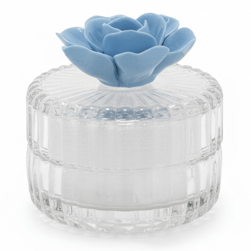AKDC round glass candy jar with flower lid decorative storage container elegant sweet jar 8cm - Al Kabayel Discount CentreAKDC round glass candy jar with flower lid decorative storage container elegant sweet jar 8cmJars & Food SaversAKDCAl Kabayel Discount Centre