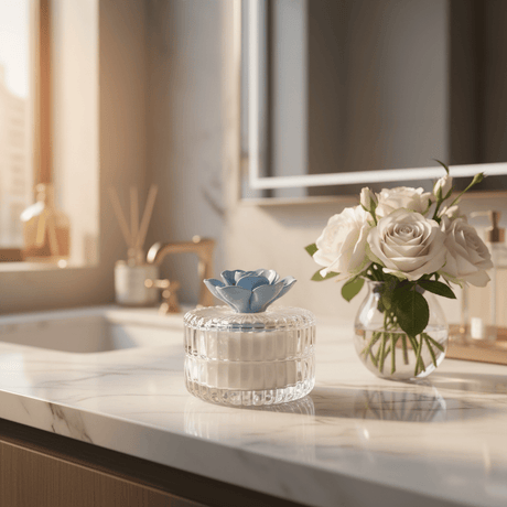AKDC round glass candy jar with flower lid decorative storage container elegant sweet jar 8cm - Al Kabayel Discount CentreAKDC round glass candy jar with flower lid decorative storage container elegant sweet jar 8cmJars & Food SaversAKDCAl Kabayel Discount Centre