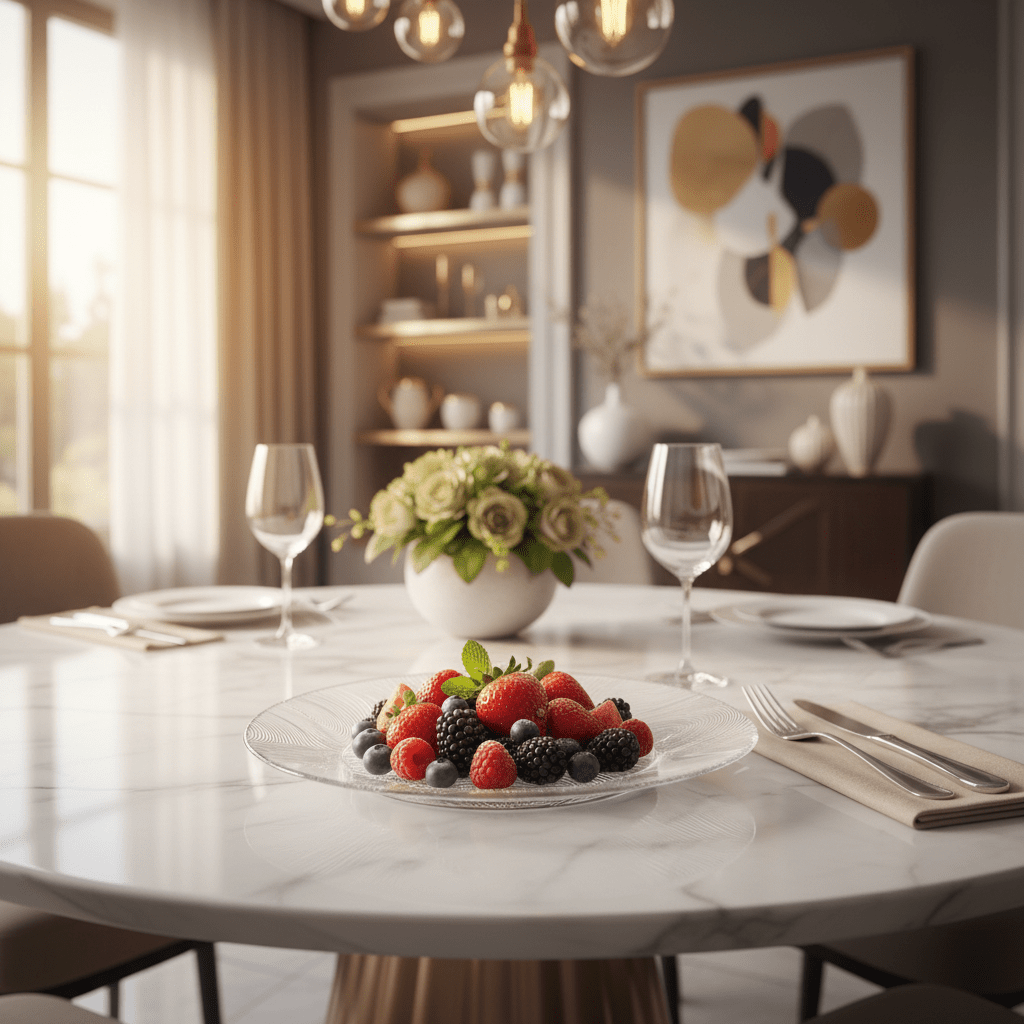 AKDC Round Glass Dinner Plate – Elegant Plate for Main Course Serving & Dining Use 25 cm - Al Kabayel Discount CentreAKDC Round Glass Dinner Plate – Elegant Plate for Main Course Serving & Dining Use 25 cmserving traysAKDCAl Kabayel Discount Centre