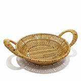 AKDC Round Handwoven Rattan Basket with Carry Handle – Natural Brown Color, Traditional Style Serving & Storage Basket, 25 × 5 cm - Al Kabayel Discount CentreAKDC Round Handwoven Rattan Basket with Carry Handle – Natural Brown Color, Traditional Style Serving & Storage Basket, 25 × 5 cmRattanAKDCAl Kabayel Discount Centre