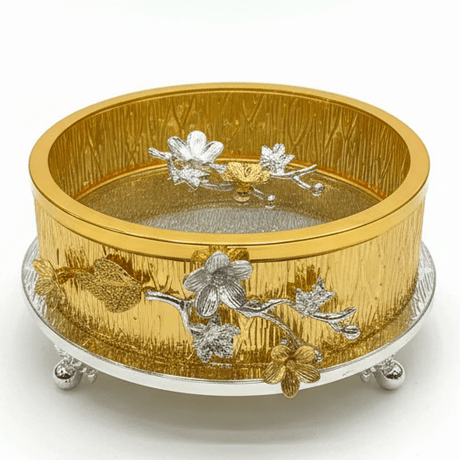 AKDC Round Luxury Candy Container Metal with Glass Lid – Stylish Serving & Storage Solution 25 cm - Al Kabayel Discount CentreAKDC Round Luxury Candy Container Metal with Glass Lid – Stylish Serving & Storage Solution 25 cmJars & Food SaversAKDCAl Kabayel Discount Centre