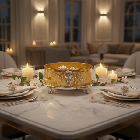 AKDC Round Luxury Candy Container Metal with Glass Lid – Stylish Serving & Storage Solution 25 cm - Al Kabayel Discount CentreAKDC Round Luxury Candy Container Metal with Glass Lid – Stylish Serving & Storage Solution 25 cmJars & Food SaversAKDCAl Kabayel Discount Centre