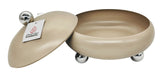 AKDC Round Metal Candy Bowl with Lid 13cm*12cm, Beige - Al Kabayel Discount CentreAKDC Round Metal Candy Bowl with Lid 13cm*12cm, BeigeBowlsAKDCAl Kabayel Discount Centre