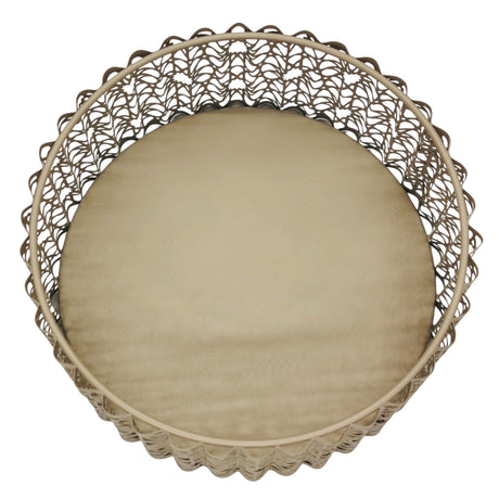 AKDC Round Metal Candy Tray 25cm*9cm, Beige - Al Kabayel Discount CentreAKDC Round Metal Candy Tray 25cm*9cm, BeigeServing TraysAKDCAl Kabayel Discount Centre