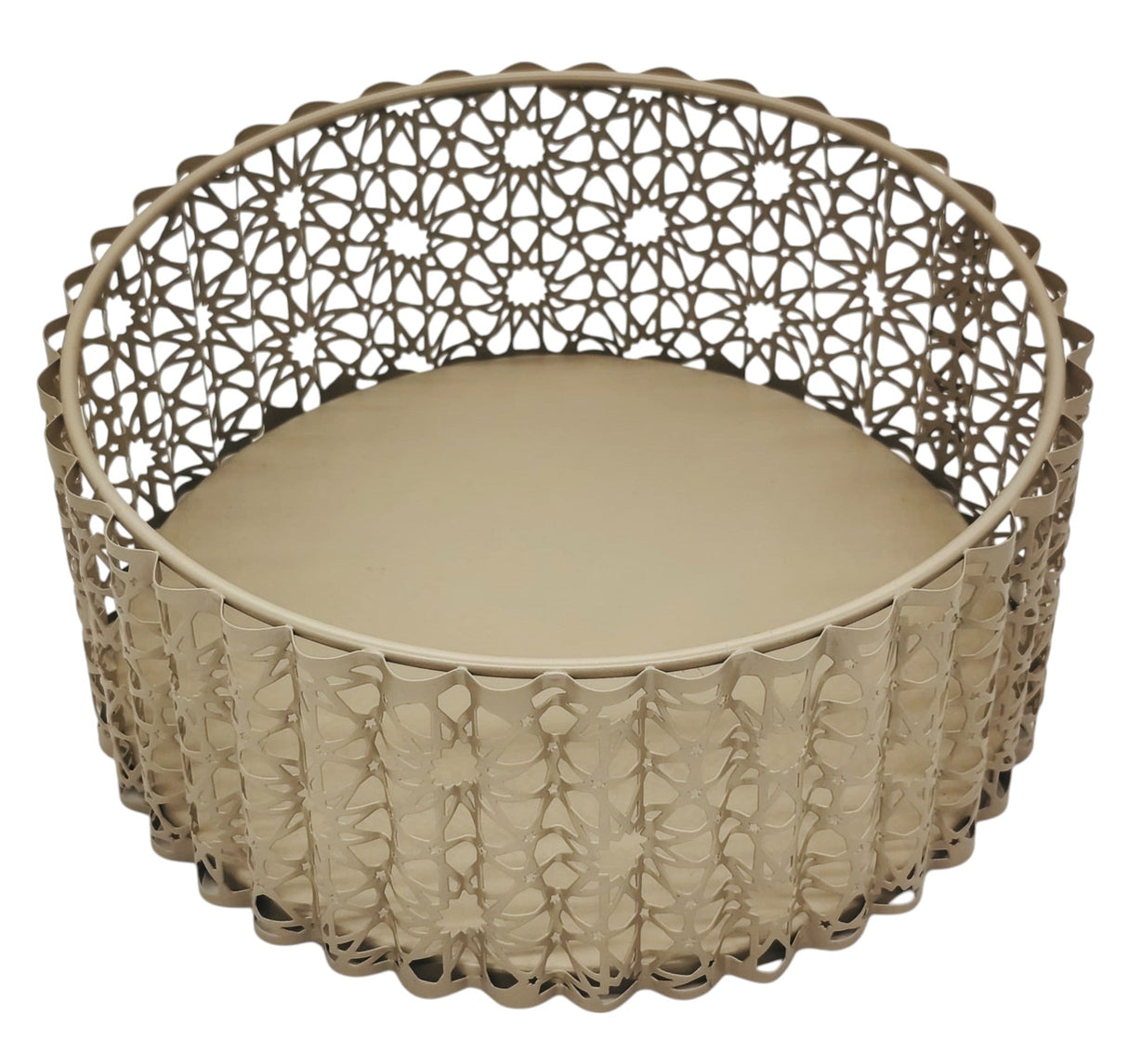 AKDC Round Metal Candy Tray 25cm*9cm, Beige - Al Kabayel Discount CentreAKDC Round Metal Candy Tray 25cm*9cm, BeigeServing TraysAKDCAl Kabayel Discount Centre