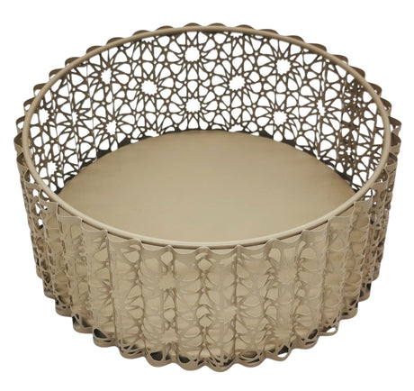AKDC Round Metal Candy Tray 25cm*9cm, Beige - Al Kabayel Discount CentreAKDC Round Metal Candy Tray 25cm*9cm, BeigeServing TraysAKDCAl Kabayel Discount Centre
