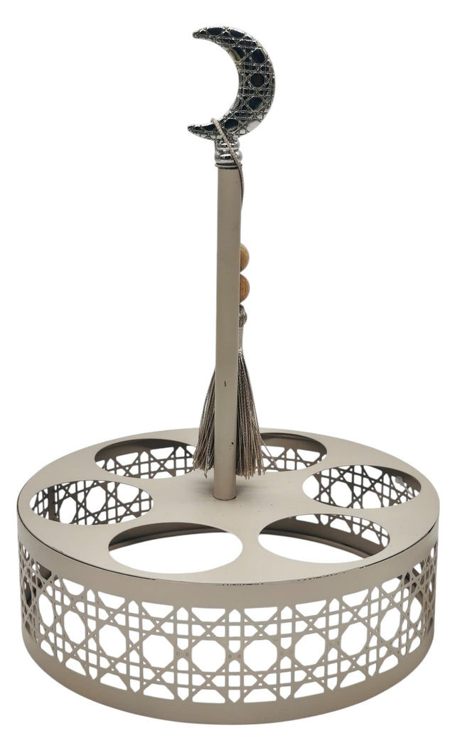 AKDC Round Metal Cup Holder(6 Cup Holding) 19cm, Beige - Al Kabayel Discount CentreAKDC Round Metal Cup Holder(6 Cup Holding) 19cm, BeigeOrganizers & AccessoriesAKDCAl Kabayel Discount Centre