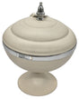 AKDC Round Metal Footed Candy Bowl with Lid 21cm*27cm, Ivory/Silver - Al Kabayel Discount CentreAKDC Round Metal Footed Candy Bowl with Lid 21cm*27cm, Ivory/SilverBowlsAKDCAl Kabayel Discount Centre
