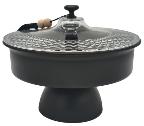 AKDC Round Metal Footed Candy Bowl with Transparent Lid 18cm*21cm, Black - Al Kabayel Discount CentreAKDC Round Metal Footed Candy Bowl with Transparent Lid 18cm*21cm, BlackBowlsAKDCAl Kabayel Discount Centre