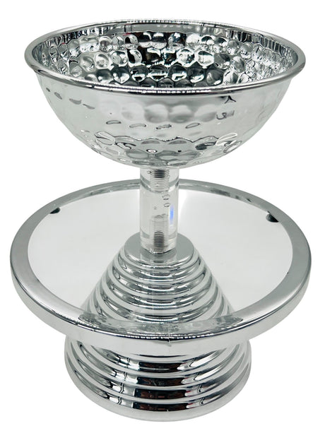 AKDC Round Metal Footed Desert Tray/Bowl 16cm*17.5, Silver - Al Kabayel Discount CentreAKDC Round Metal Footed Desert Tray/Bowl 16cm*17.5, SilverBowlsAKDCAl Kabayel Discount Centre
