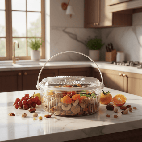 AKDC Round Plastic Storage Box with Lid 25cm, Clear & Transparent - Al Kabayel Discount CentreAKDC Round Plastic Storage Box with Lid 25cm, Clear & TransparentOrganizers & AccessoriesAKDCAl Kabayel Discount Centre