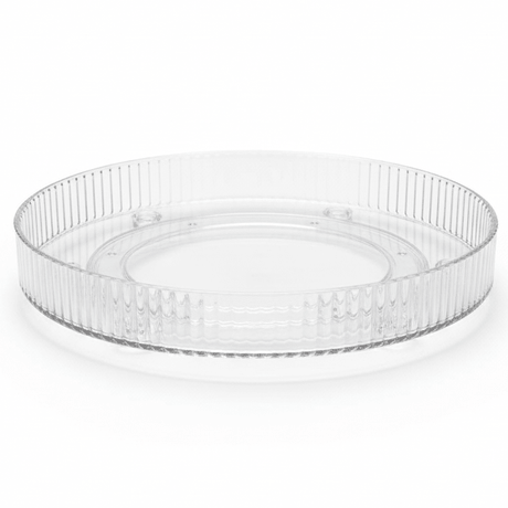 AKDC Round Plastic Stripped Rotating Organizer 27.6cm*5cm, Clear & Transparent - Al Kabayel Discount CentreAKDC Round Plastic Stripped Rotating Organizer 27.6cm*5cm, Clear & TransparentOrganizers & AccessoriesAKDCAl Kabayel Discount Centre