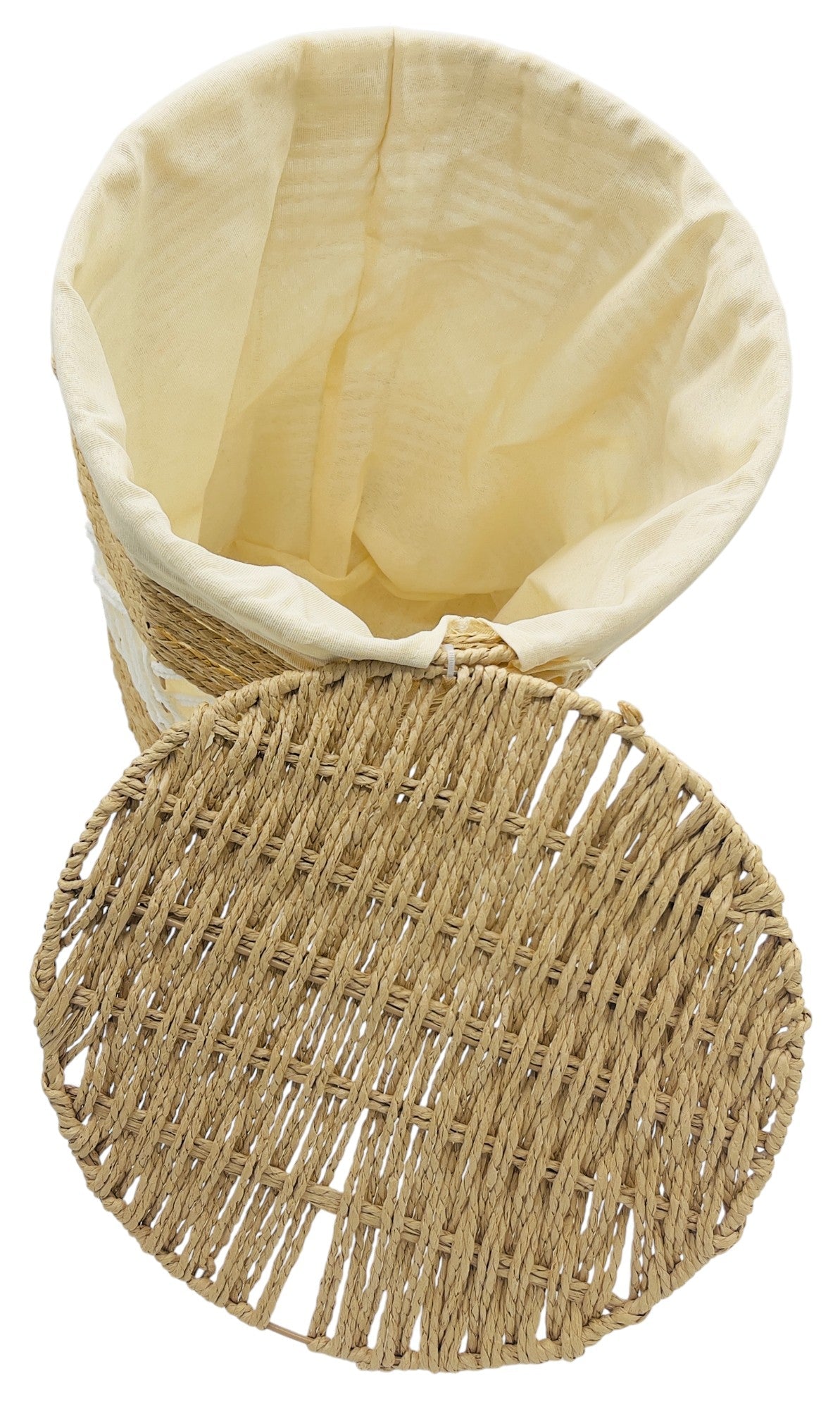 AKDC Round Rattan Laundary Basket 42cm*50cm, Brown/White - Al Kabayel Discount CentreAKDC Round Rattan Laundary Basket 42cm*50cm, Brown/WhiteOrganizers & AccessoriesAKDCAl Kabayel Discount Centre