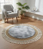 AKDC Round Rattan Rug 100cm – Fringed Border with Soft Gray Fur, Cozy Handcrafted Rug for Bedroom or Living Area - Al Kabayel Discount CentreAKDC Round Rattan Rug 100cm – Fringed Border with Soft Gray Fur, Cozy Handcrafted Rug for Bedroom or Living AreaDoormatsAKDCAl Kabayel Discount Centre