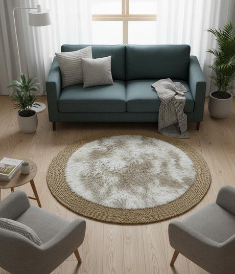 AKDC Round Rattan Rug 100cm – Natural Rattan with Light Brown & Beige Fur Layer, Soft & Stylish Home Décor Piece - Al Kabayel Discount CentreAKDC Round Rattan Rug 100cm – Natural Rattan with Light Brown & Beige Fur Layer, Soft & Stylish Home Décor PieceDoormatsAKDCAl Kabayel Discount Centre