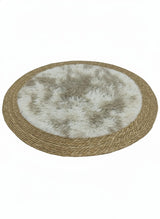 AKDC Round Rattan Rug 100cm – Natural Rattan with Light Brown & Beige Fur Layer, Soft & Stylish Home Décor Piece - Al Kabayel Discount CentreAKDC Round Rattan Rug 100cm – Natural Rattan with Light Brown & Beige Fur Layer, Soft & Stylish Home Décor PieceDoormatsAKDCAl Kabayel Discount Centre