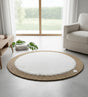 AKDC Round Rattan Rug 100cm – Premium Rattan with Soft White Fur Top, Elegant Floor Rug for Cozy Interiors - Al Kabayel Discount CentreAKDC Round Rattan Rug 100cm – Premium Rattan with Soft White Fur Top, Elegant Floor Rug for Cozy InteriorsDoormatsAKDCAl Kabayel Discount Centre