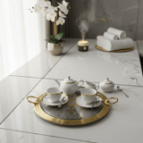 AKDC Round Stainless Steel Serving Tray with Golden Border and Handles, Durable Multipurpose Food, Tea & Beverage Serving Tray for Home & Kitchen – 35 cm - Al Kabayel Discount CentreAKDC Round Stainless Steel Serving Tray with Golden Border and Handles, Durable Multipurpose Food, Tea & Beverage Serving Tray for Home & Kitchen – 35 cmServing TraysAKDCAl Kabayel Discount Centre