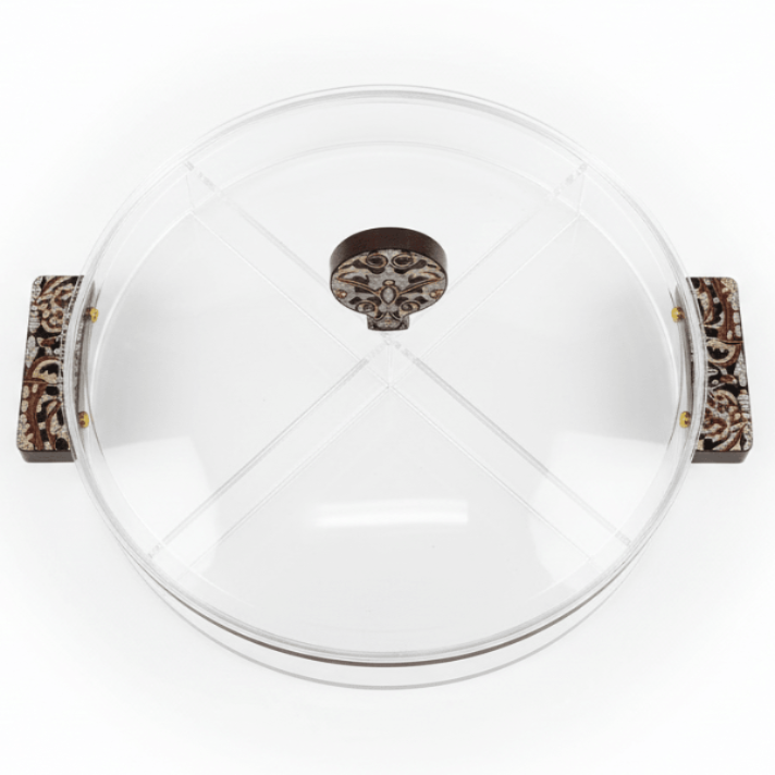 AKDC Round Transparent Acrylic 4 - Compartment Candy & Dry Fruit Box – 30.5 × 30 cm Elegant Table Organizer - Al Kabayel Discount CentreAKDC Round Transparent Acrylic 4 - Compartment Candy & Dry Fruit Box – 30.5 × 30 cm Elegant Table OrganizerJars & Food SaversAKDCAl Kabayel Discount Centre