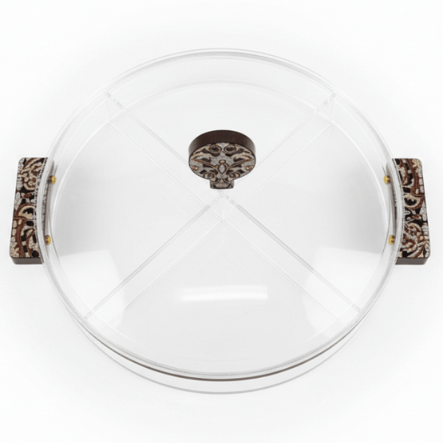 AKDC Round Transparent Acrylic 4 - Compartment Candy & Dry Fruit Box – 30.5 × 30 cm Elegant Table Organizer - Al Kabayel Discount CentreAKDC Round Transparent Acrylic 4 - Compartment Candy & Dry Fruit Box – 30.5 × 30 cm Elegant Table OrganizerJars & Food SaversAKDCAl Kabayel Discount Centre