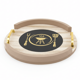 AKDC Round Wooden Serving Tray with Metal Handles – Rustic Kitchen & Dining Serving Tray 28 cm - Al Kabayel Discount CentreAKDC Round Wooden Serving Tray with Metal Handles – Rustic Kitchen & Dining Serving Tray 28 cmServing TraysAKDCAl Kabayel Discount Centre