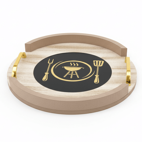 AKDC Round Wooden Serving Tray with Metal Handles – Rustic Kitchen & Dining Serving Tray 28 cm - Al Kabayel Discount CentreAKDC Round Wooden Serving Tray with Metal Handles – Rustic Kitchen & Dining Serving Tray 28 cmServing TraysAKDCAl Kabayel Discount Centre