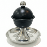 AKDC Royal Black and Silver Metal Candy Bowl with Lid and Elevated Footed Base for Luxury Serving – 20×18 cm - Al Kabayel Discount CentreAKDC Royal Black and Silver Metal Candy Bowl with Lid and Elevated Footed Base for Luxury Serving – 20×18 cmBowlsAKDCAl Kabayel Discount Centre