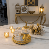 AKDC Royal Crescent Crystal & Gold Incense Burner Set | 20cm Mirrored Tray Collection - Al Kabayel Discount CentreAKDC Royal Crescent Crystal & Gold Incense Burner Set | 20cm Mirrored Tray CollectionIncense BurnerAKDCAl Kabayel Discount Centre