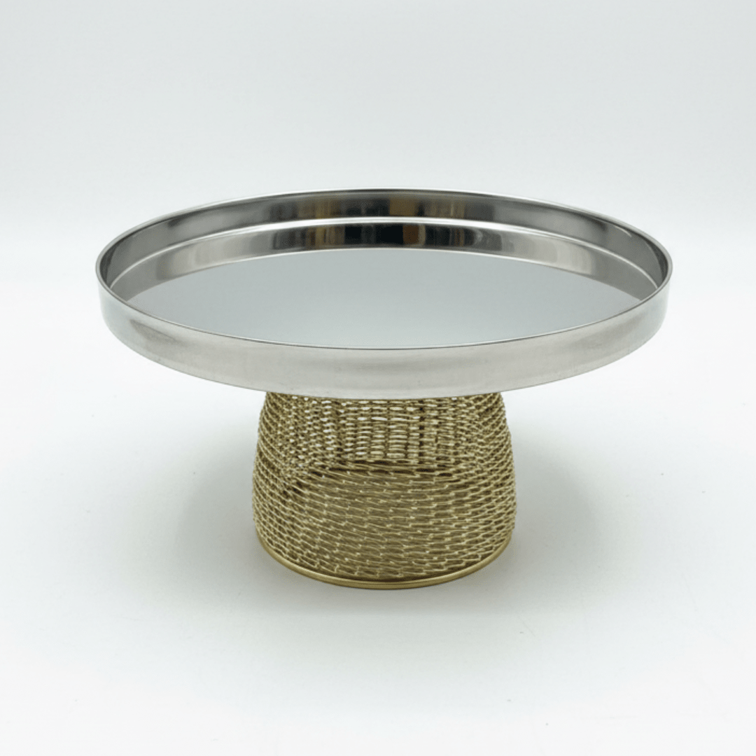 AKDC Royal Gold - Footed Stainless Steel Serving Tray – Luxury Dessert Presentation Stand for Weddings & Parties – 20 × 12 cm - Al Kabayel Discount CentreAKDC Royal Gold - Footed Stainless Steel Serving Tray – Luxury Dessert Presentation Stand for Weddings & Parties – 20 × 12 cmServing TraysAKDCAl Kabayel Discount Centre