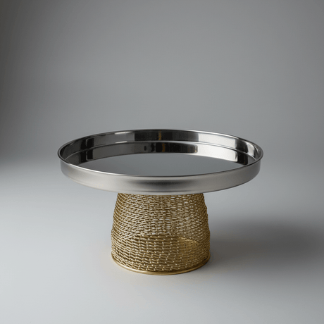 AKDC Royal Gold - Footed Stainless Steel Serving Tray – Luxury Dessert Presentation Stand for Weddings & Parties – 20 × 12 cm - Al Kabayel Discount CentreAKDC Royal Gold - Footed Stainless Steel Serving Tray – Luxury Dessert Presentation Stand for Weddings & Parties – 20 × 12 cmServing TraysAKDCAl Kabayel Discount Centre