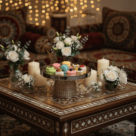 AKDC Royal Gold - Footed Stainless Steel Serving Tray – Luxury Dessert Presentation Stand for Weddings & Parties – 20 × 12 cm - Al Kabayel Discount CentreAKDC Royal Gold - Footed Stainless Steel Serving Tray – Luxury Dessert Presentation Stand for Weddings & Parties – 20 × 12 cmServing TraysAKDCAl Kabayel Discount Centre