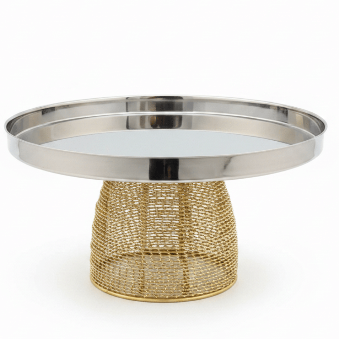 AKDC Royal Gold - Footed Stainless Steel Serving Tray – Premium Elevated Dessert Stand for Events & Catering – 26 × 14 cm - Al Kabayel Discount CentreAKDC Royal Gold - Footed Stainless Steel Serving Tray – Premium Elevated Dessert Stand for Events & Catering – 26 × 14 cmServing TraysAKDCAl Kabayel Discount Centre