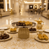 AKDC Royal Gold - Footed Stainless Steel Serving Tray – Premium Elevated Dessert Stand for Events & Catering – 26 × 14 cm - Al Kabayel Discount CentreAKDC Royal Gold - Footed Stainless Steel Serving Tray – Premium Elevated Dessert Stand for Events & Catering – 26 × 14 cmServing TraysAKDCAl Kabayel Discount Centre