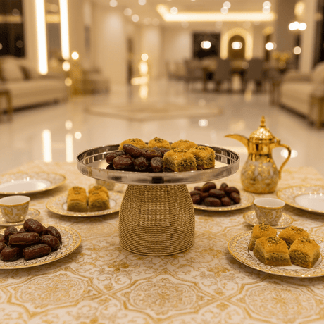 AKDC Royal Gold - Footed Stainless Steel Serving Tray – Premium Elevated Dessert Stand for Events & Catering – 26 × 14 cm - Al Kabayel Discount CentreAKDC Royal Gold - Footed Stainless Steel Serving Tray – Premium Elevated Dessert Stand for Events & Catering – 26 × 14 cmServing TraysAKDCAl Kabayel Discount Centre