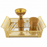 AKDC Royal Majlis Incense Burner Set | Rectangular Gold Metal & Mirror Glass | 30×17cm - Al Kabayel Discount CentreAKDC Royal Majlis Incense Burner Set | Rectangular Gold Metal & Mirror Glass | 30×17cmIncense BurnerAKDCAl Kabayel Discount Centre