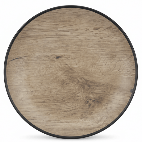 AKDC Rustic Wood Print Black Round Melamine Dinner Plate 10.5 Inch Durable Serving Plate for Everyday Dining - Al Kabayel Discount CentreAKDC Rustic Wood Print Black Round Melamine Dinner Plate 10.5 Inch Durable Serving Plate for Everyday DiningPlatesAKDCAl Kabayel Discount Centre