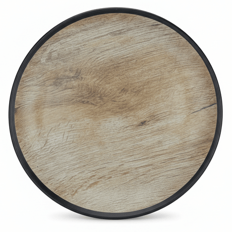 AKDC Rustic Wood Print Black Round Melamine Soup Plate 8.5 Inch Compact Plate for Daily Use - Al Kabayel Discount CentreAKDC Rustic Wood Print Black Round Melamine Soup Plate 8.5 Inch Compact Plate for Daily UsePlatesAKDCAl Kabayel Discount Centre