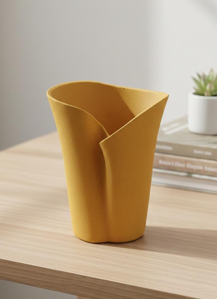 AKDC Sand Color Hard Plastic Flower Vase – Modern Curved Decorative Design – 24×17 cm - Al Kabayel Discount CentreAKDC Sand Color Hard Plastic Flower Vase – Modern Curved Decorative Design – 24×17 cmFlower/Plant PotsAKDCAl Kabayel Discount Centre