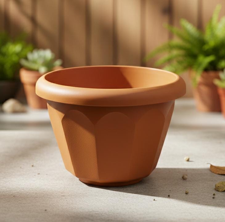 AKDC Sand Color Plastic Plant Pot – Tall Decorative Planter – 18×24 cm - Al Kabayel Discount CentreAKDC Sand Color Plastic Plant Pot – Tall Decorative Planter – 18×24 cmFlower/Plant PotsAKDCAl Kabayel Discount Centre