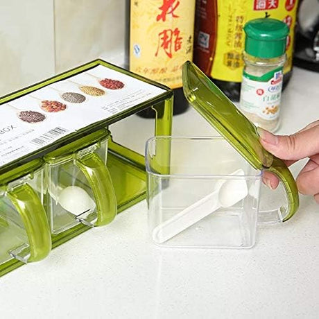 AKDC Seasoning Box/Container 4 Section, Green - Al Kabayel Discount CentreAKDC Seasoning Box/Container 4 Section, GreenJars & Food SaversAKDCAl Kabayel Discount Centre