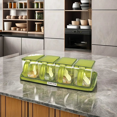 AKDC Seasoning Box/Container 4 Section, Green - Al Kabayel Discount CentreAKDC Seasoning Box/Container 4 Section, GreenJars & Food SaversAKDCAl Kabayel Discount Centre