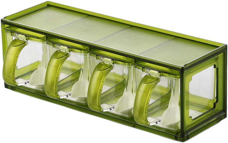 AKDC Seasoning Box/Container 4 Section, Green - Al Kabayel Discount CentreAKDC Seasoning Box/Container 4 Section, GreenJars & Food SaversAKDCAl Kabayel Discount Centre