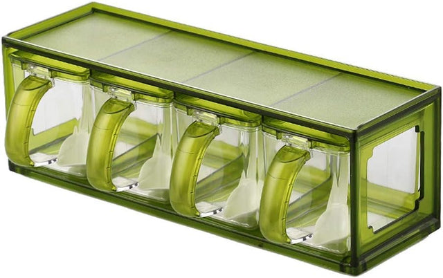 AKDC Seasoning Box/Container 4 Section, Green - Al Kabayel Discount CentreAKDC Seasoning Box/Container 4 Section, GreenJars & Food SaversAKDCAl Kabayel Discount Centre