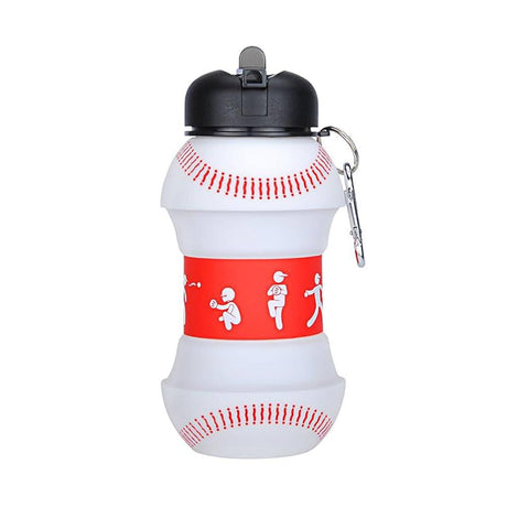 AKDC Silicone Expandable Water Bottle 500ml, Baseball Shaped, White - Al Kabayel Discount CentreAKDC Silicone Expandable Water Bottle 500ml, Baseball Shaped, WhiteWater BottlesAKDCAl Kabayel Discount Centre