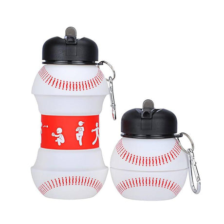 AKDC Silicone Expandable Water Bottle 500ml, Baseball Shaped, White - Al Kabayel Discount CentreAKDC Silicone Expandable Water Bottle 500ml, Baseball Shaped, WhiteWater BottlesAKDCAl Kabayel Discount Centre