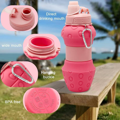 AKDC Silicone Expandable Water Bottle 500ml, Strawberry Shaped, Green - Al Kabayel Discount CentreAKDC Silicone Expandable Water Bottle 500ml, Strawberry Shaped, GreenWater BottlesAKDCAl Kabayel Discount Centre