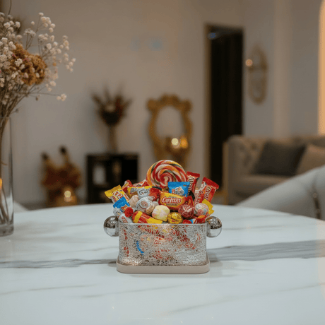 AKDC Silver & Cream Square Candy Pot – Elegant Decorative Storage Container for Table Serving – 12x12 cm - Al Kabayel Discount CentreAKDC Silver & Cream Square Candy Pot – Elegant Decorative Storage Container for Table Serving – 12x12 cmServing TraysAKDCAl Kabayel Discount Centre