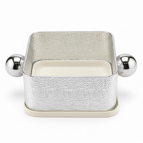 AKDC Silver & Cream Square Candy Pot – Elegant Decorative Storage Container for Table Serving – 12x12 cm - Al Kabayel Discount CentreAKDC Silver & Cream Square Candy Pot – Elegant Decorative Storage Container for Table Serving – 12x12 cmServing TraysAKDCAl Kabayel Discount Centre